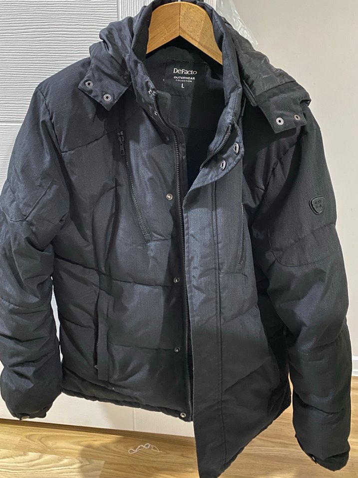 Erkek Siyah Düğmeli Street Style Mont - Görsel 3