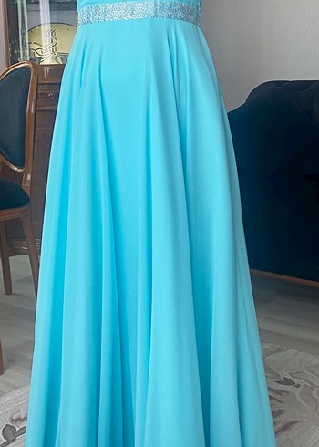 Mavi Drapeli Uzun Kadın Etek - Görsel 2