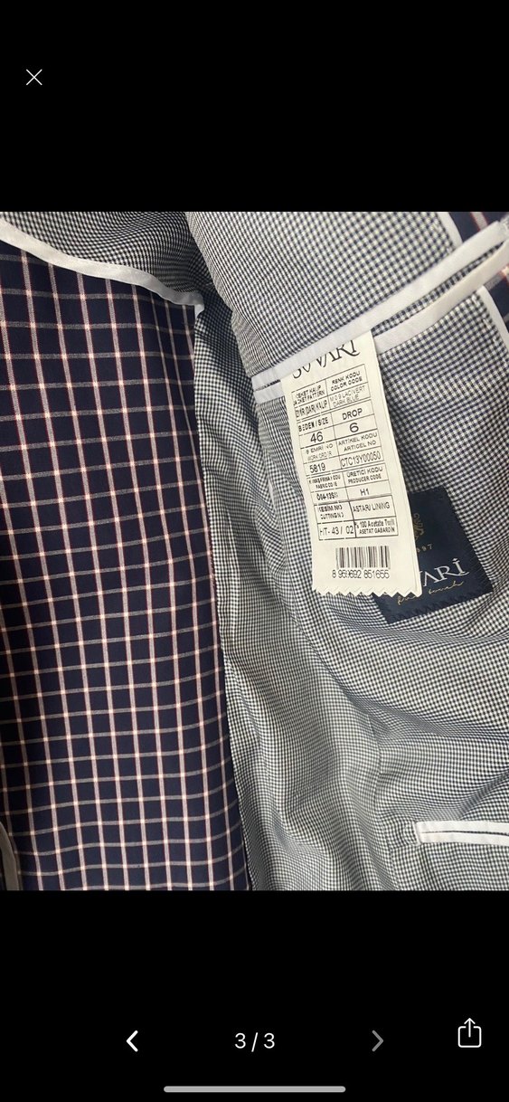 Erkek Gri Ekose Desenli Regular Fit Ceket - Görsel 3