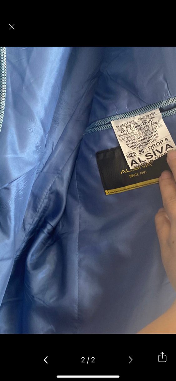 Düğmeli Erkek Mavi Ceket - Görsel 2