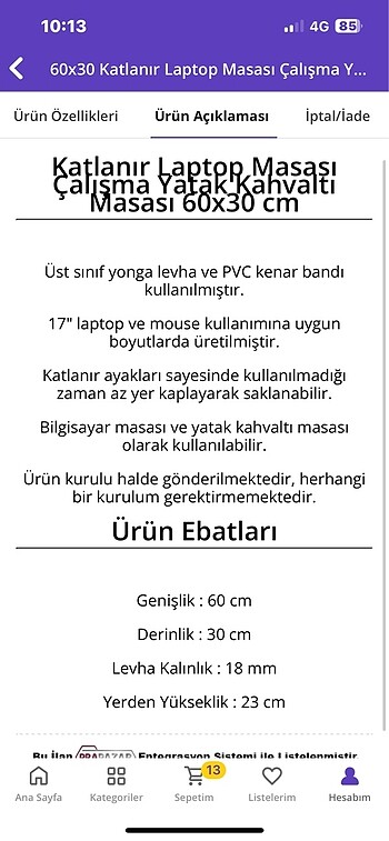  Beden Labtob sehpa