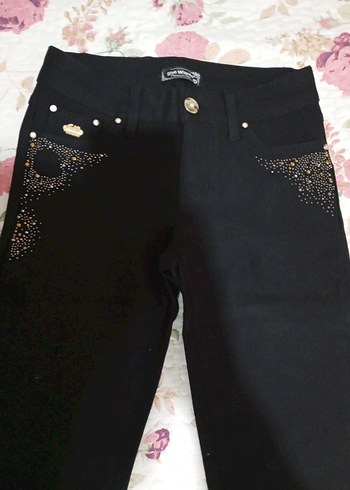 Siyah likralı pantolon - Görsel 7