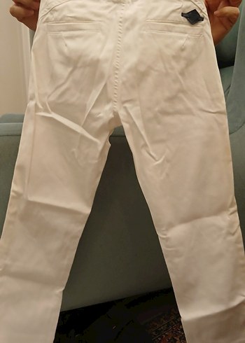 Erkek Çocuk Beyaz Pamuklu Pantolon Velcro - Görsel 3