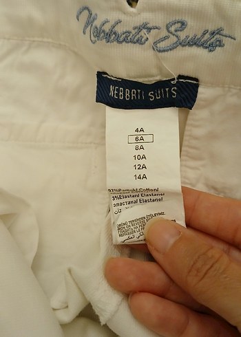 Erkek Çocuk Beyaz Pamuklu Pantolon Velcro - Görsel 2