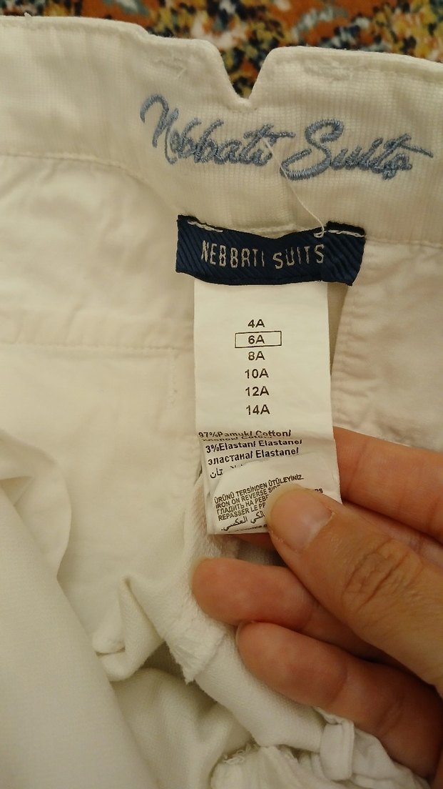 Erkek Çocuk Beyaz Pamuklu Pantolon Velcro - Görsel 2