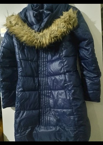 Lacivert Fermuarlı Kadın Kışlık Mont - Görsel 3