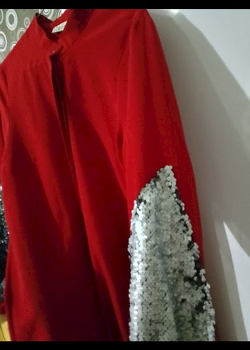 Uzun Kırmızı Kadın tunik - Görsel 3