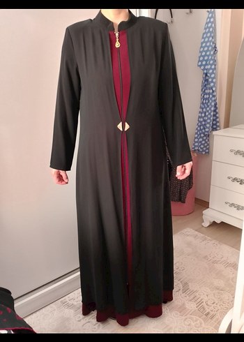 Bordo Siyah Ferace - Görsel 3