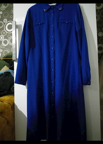 Düğmeli Mavi Kadın Tunik - Görsel 3