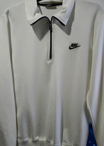 Nike Beyaz Fermuarlı Erkek Sweatshirt - Görsel 2
