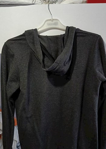 Gri Kapüşonlu Fermuarlı Erkek Çocuk Hırka - Görsel 2