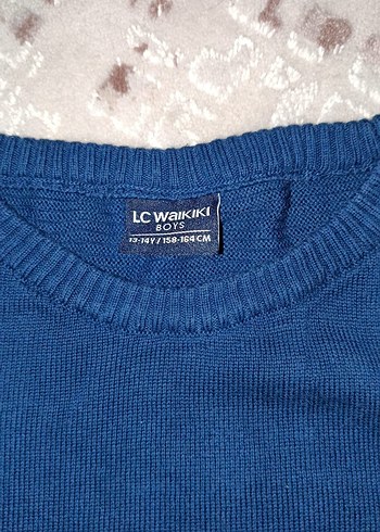 Mavi Pamuklu Erkek Triko Kazak - Görsel 2