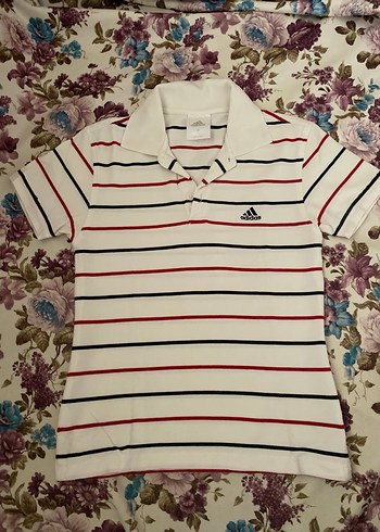 Kız Çocuk Beyaz Çizgili Polo Tişört