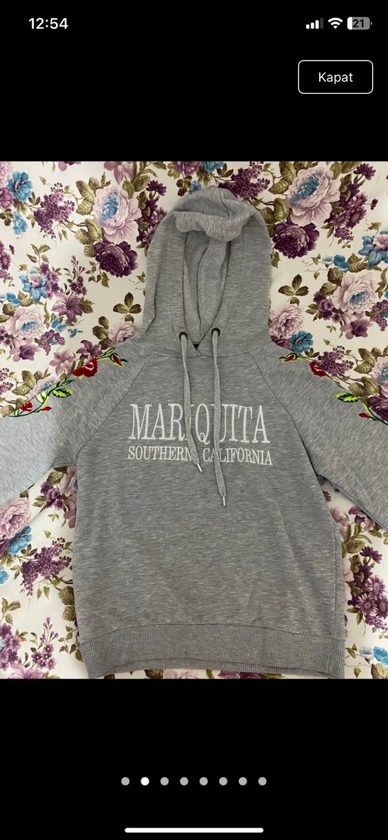 Gri Kapüşonlu Kadın Sweatshirt - Görsel 2