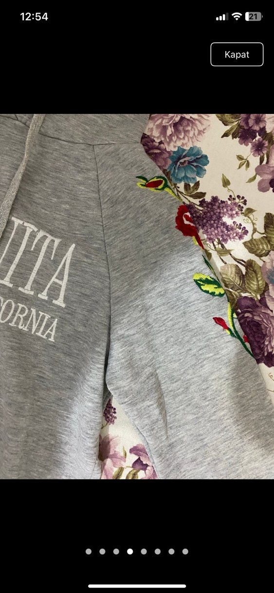 Gri Kapüşonlu Kadın Sweatshirt - Görsel 4