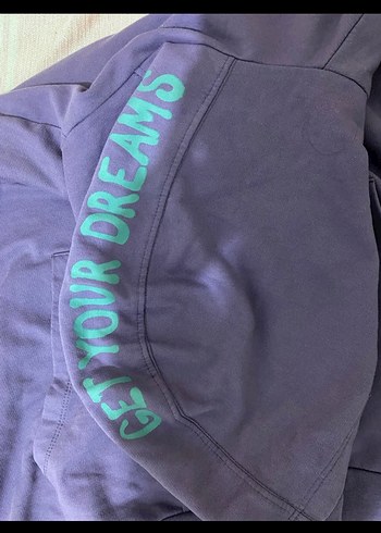 Mor Kapüşonlu Kadın Sweatshirt - Görsel 5