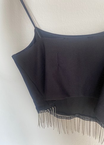 m Beden siyah Renk Tiffany tomato Püsküllü taşlı Siyah Mini Askılı Büstiyer