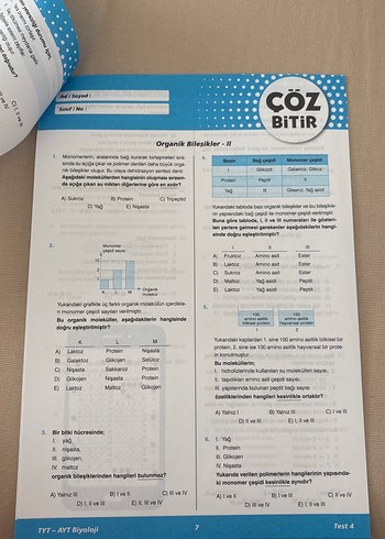 TYT-AYT Biyoloji ÇÖZ BİTİR - Görsel 3