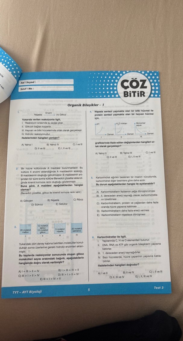 TYT-AYT Biyoloji ÇÖZ BİTİR - Görsel 2