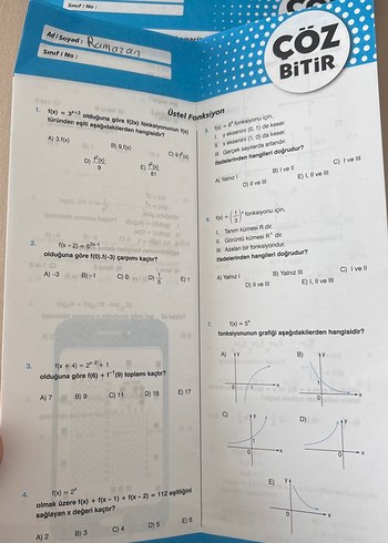 AYT Matematik Test - Logaritmik Denklemler - Görsel 3