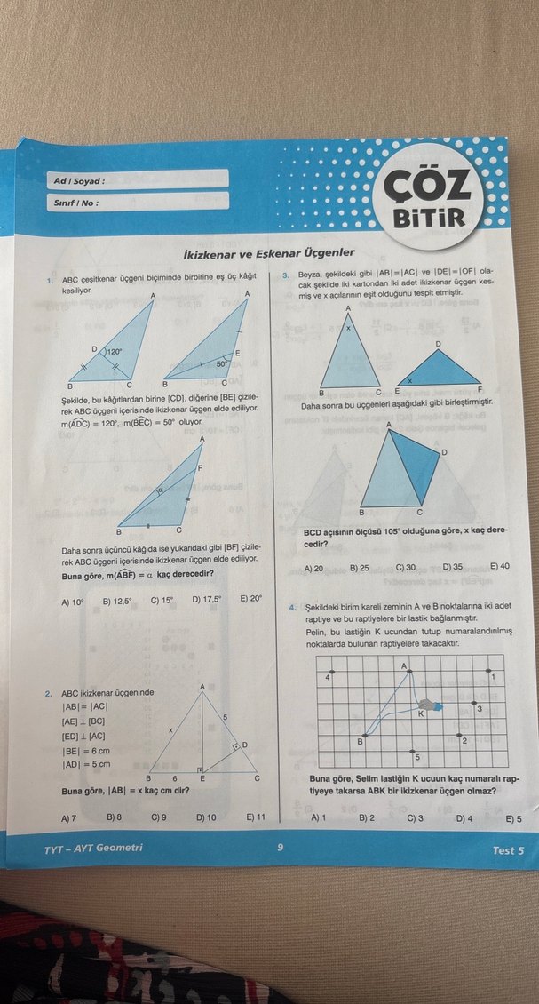 AYT Matematik Test - Logaritmik Denklemler - Görsel 5