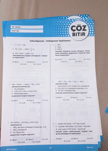 Kimya Ayt Tyt ÇÖZ BİTİR - Görsel 4