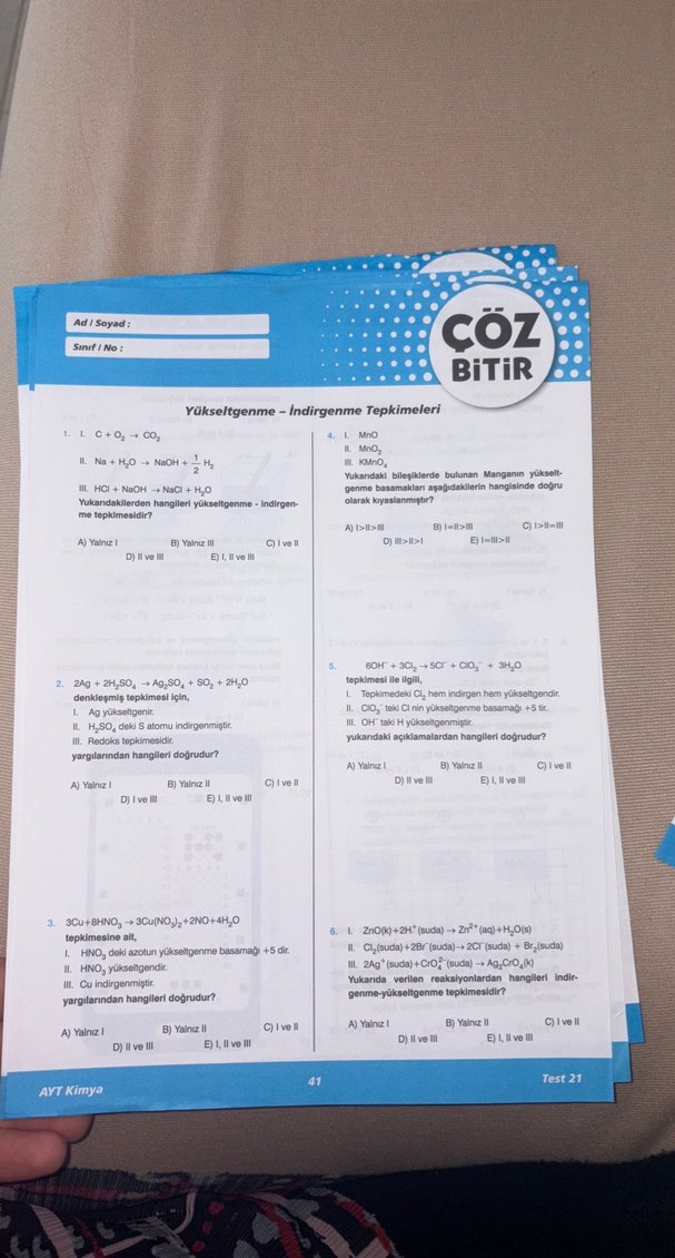 Kimya Ayt Tyt ÇÖZ BİTİR - Görsel 4