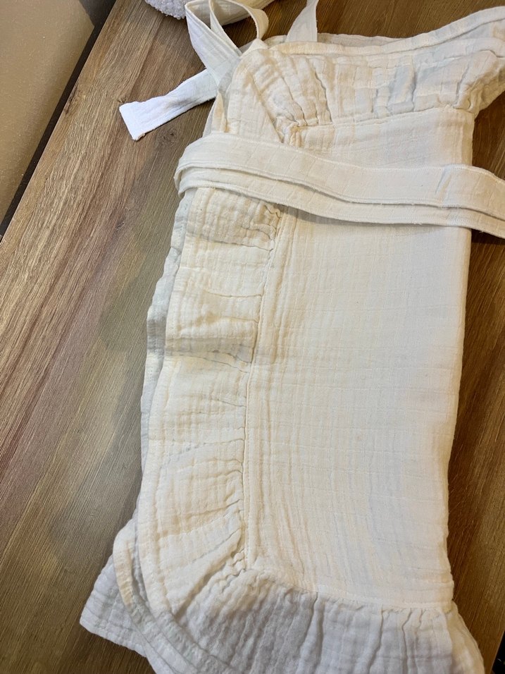 Beyaz Bebek Puset Örtüsü ve minder kılıfı - Görsel 2