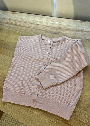 Kız Çocuk pudra pembesi Triko Hırka - Görsel 3