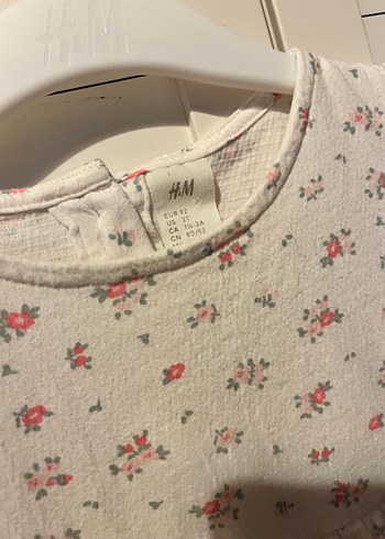 Kız Çocuk Beyaz Pamuklu Çiçekli Elbise - Görsel 3