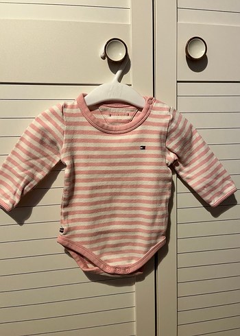 Uzun Kollu Pembe Çizgili Bebek Body - Görsel 2