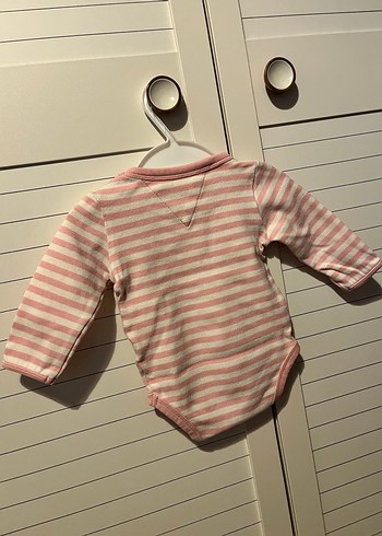 Uzun Kollu Pembe Çizgili Bebek Body - Görsel 3