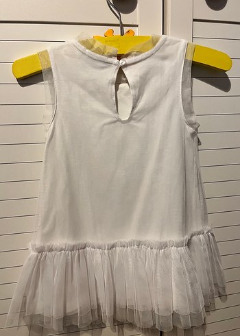 Kız Çocuk Beyaz Fırfırlı Tüllü Elbise - Görsel 2