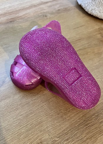 Pembe Parlak Simli Kız Sandalet - Görsel 3