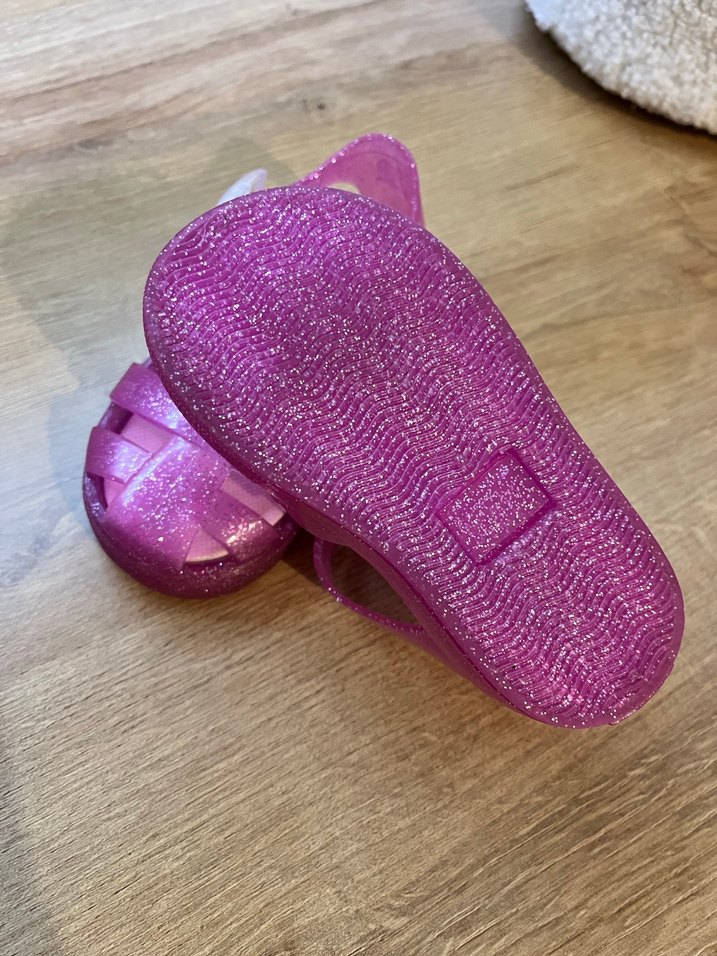 Pembe Parlak Simli Kız Sandalet - Görsel 3