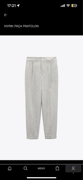 Zara Kıvrık Paça Pantolon
