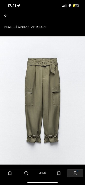Zara Kemerli Kargo Pantolon