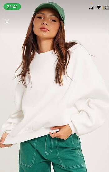 xl Beden Beyaz oversize sweatshirt