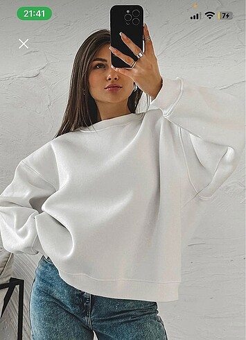 Beyaz oversize sweatshirt