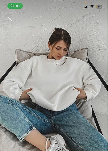 Trendyol & Milla Beyaz oversize sweatshirt
