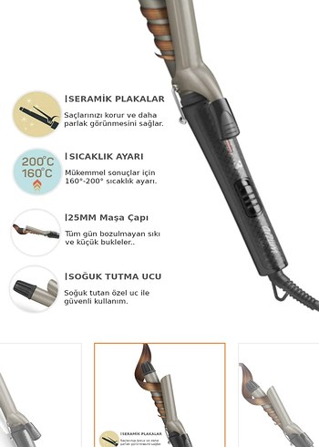  Beden Renk Gri Saç Şekillendirici Maşa