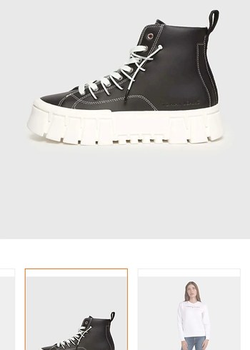 Siyah Platform Topuklu Kadın Spor Ayakkabı - Görsel 3