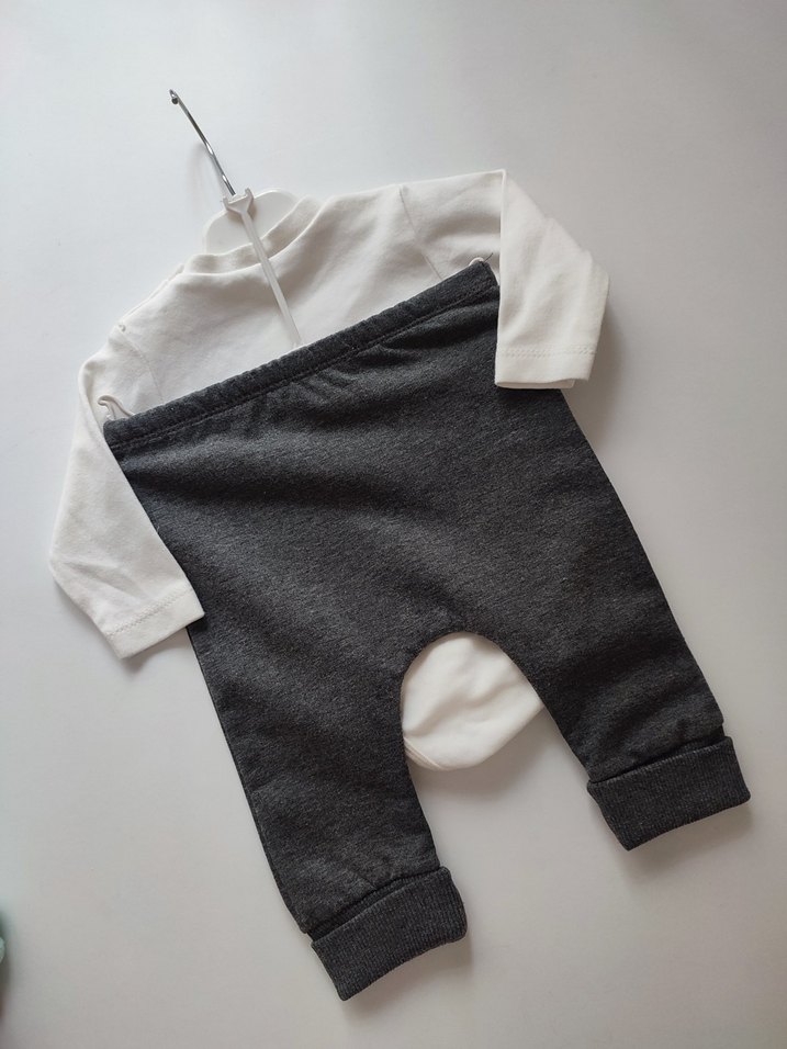Gri Erkek Bebek Uzun Kollu Bodysuit - Görsel 2