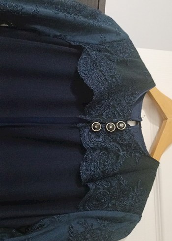 Uzun lacivert Gotik Kadın Elbise - Görsel 3