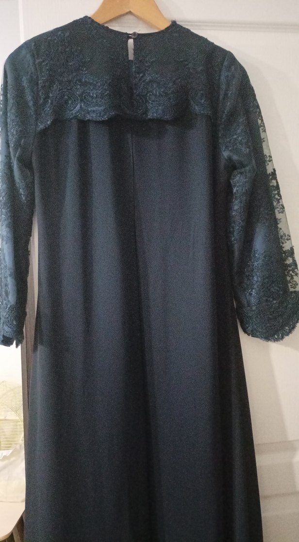 Uzun lacivert Gotik Kadın Elbise - Görsel 5