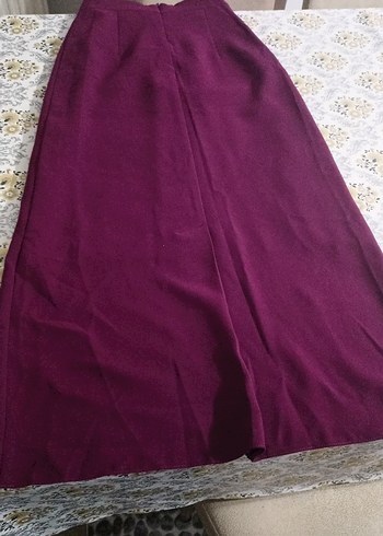 Bordo Uzun Drapeli Kadın Etek ve yelek - Görsel 2