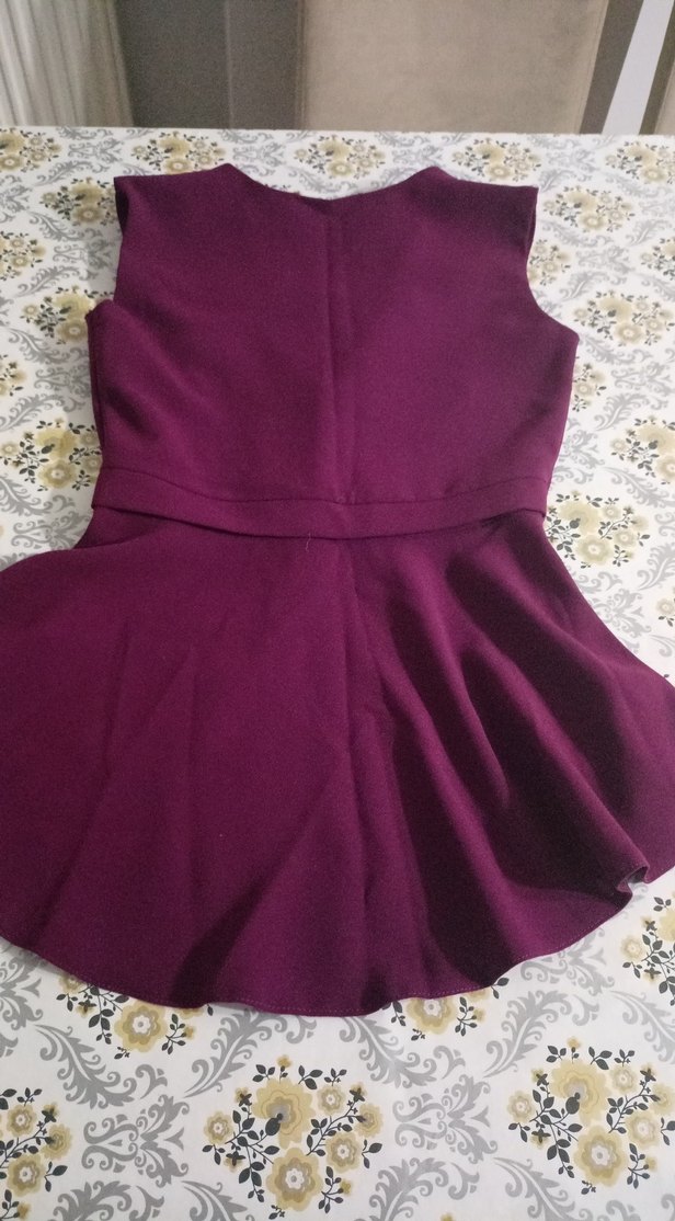 Bordo Uzun Drapeli Kadın Etek ve yelek - Görsel 4