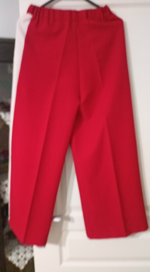 Uzun Kollu Kırmızı Kadın Triko takim tunik pantolon - Görsel 4