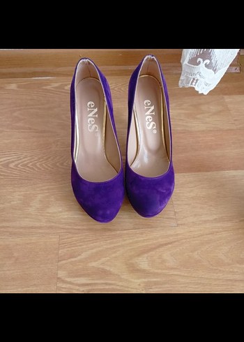 Mor Süet Platform Topuklu Stiletto Kadın Ayakkabı