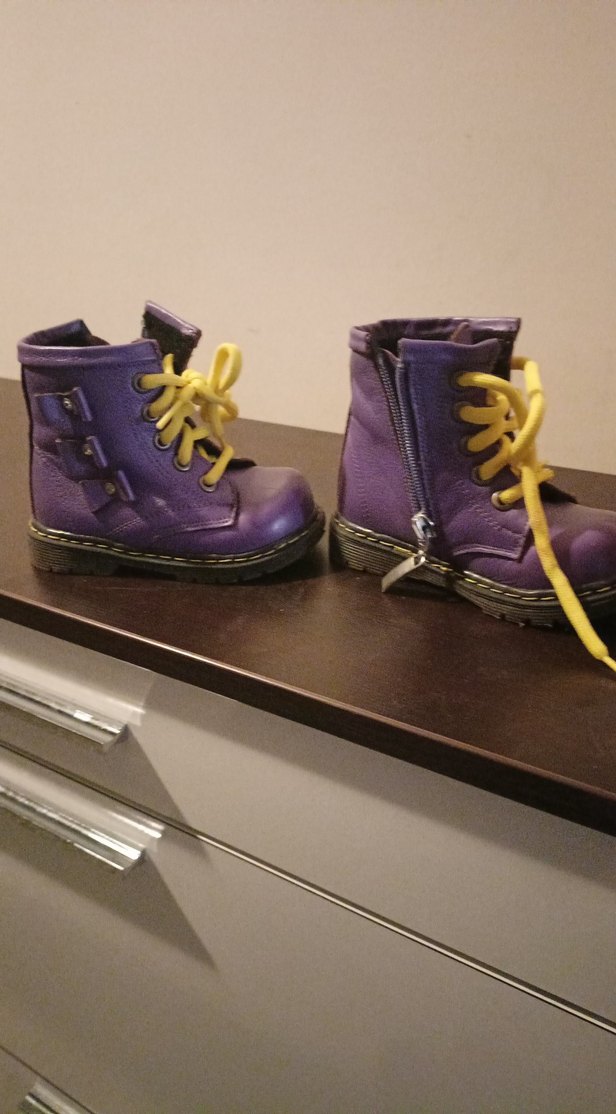 Mor kiz bebek Botları Sarı Bağcıklı - Görsel 2